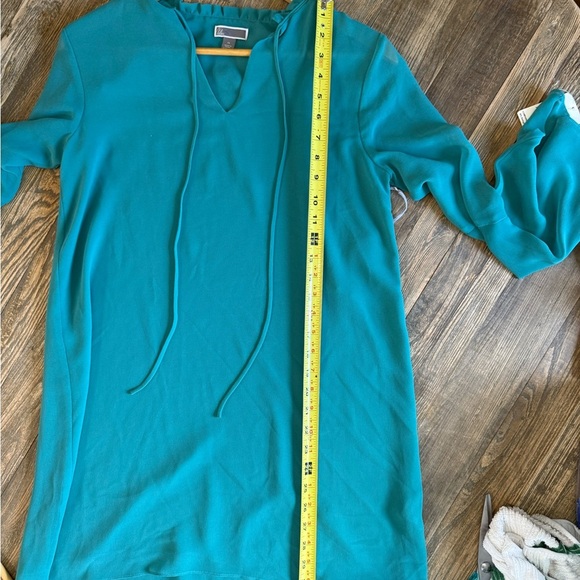 Chelsea28 Teal Tunic with Flared Sleeves - Picture 10 of 11